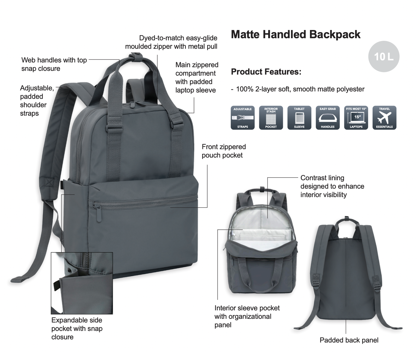 Bow Island Elementary Top Handle Backpack (BOWT003-KOI1804)