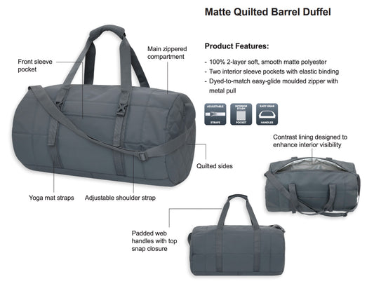 Bow Island Skating Club Quilted Duffel Bag (BIST004-KOI1808)