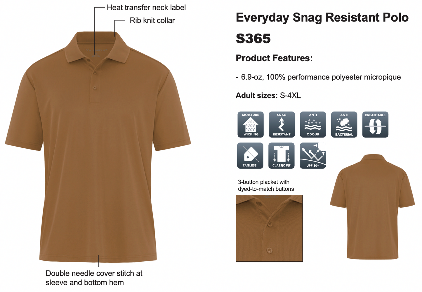 Sunshine Trolley ADULT Performance Polo Shirt (TEFT026-S365)