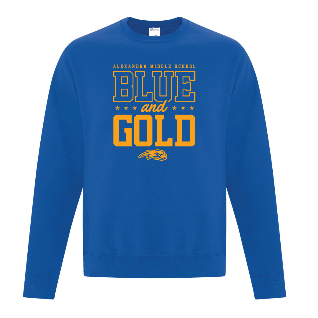 AMS Blue & Gold Unisex Crewneck Sweatshirt (S1-F2400)
