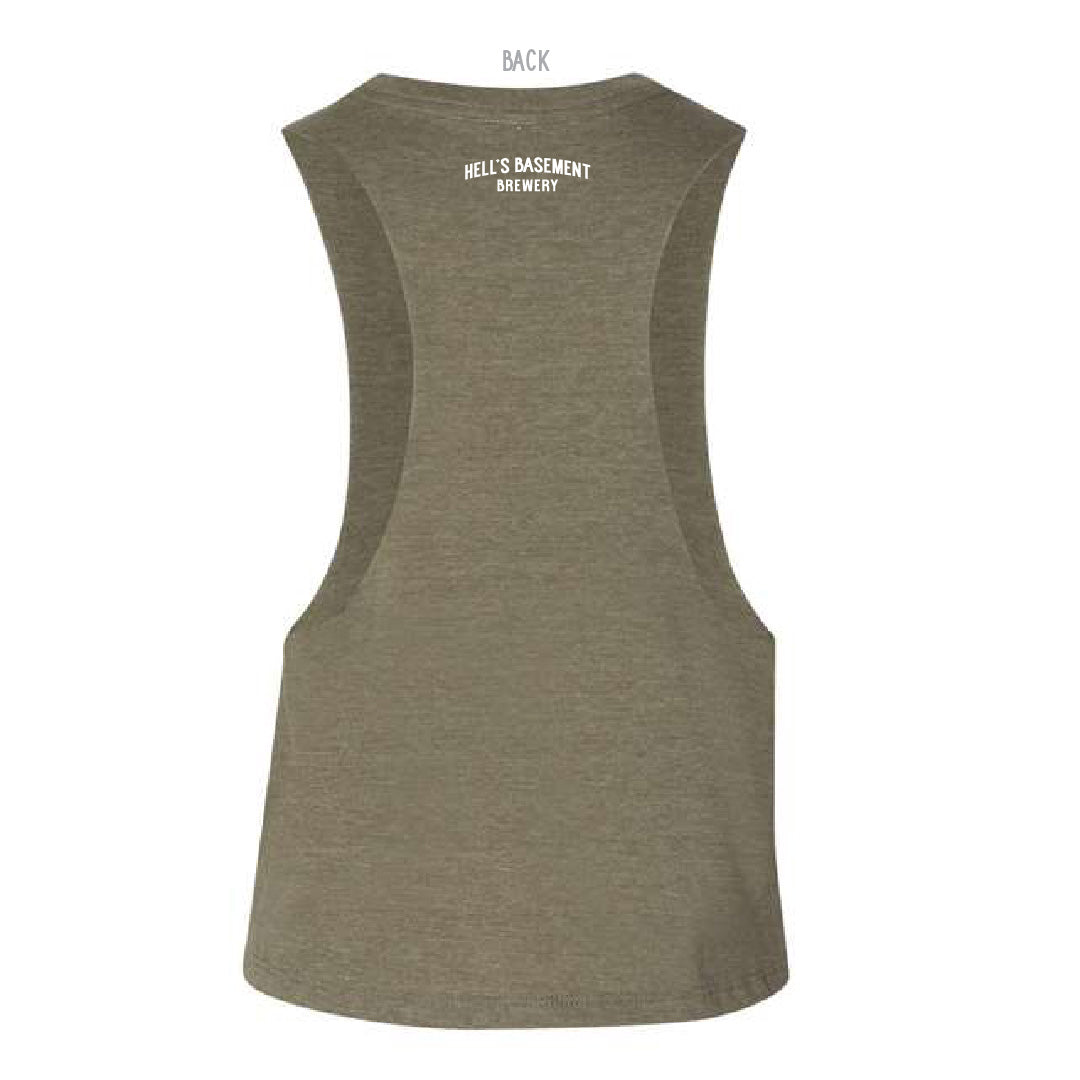 HBB Happy Hop Ladies Cropped Racerback Tank (T7-6682)