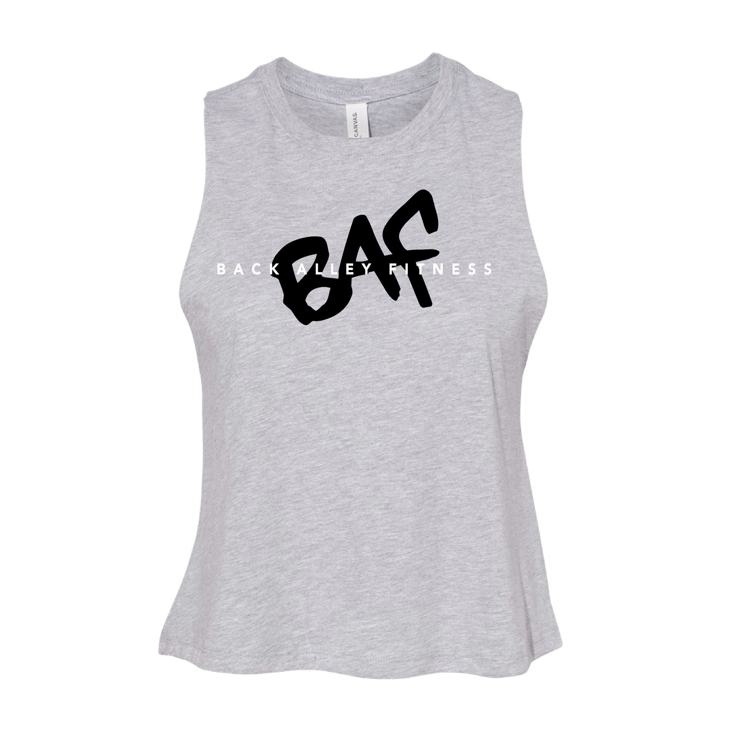 BAF Grey Ladies Cropped Racerback Tank (T2-6682)