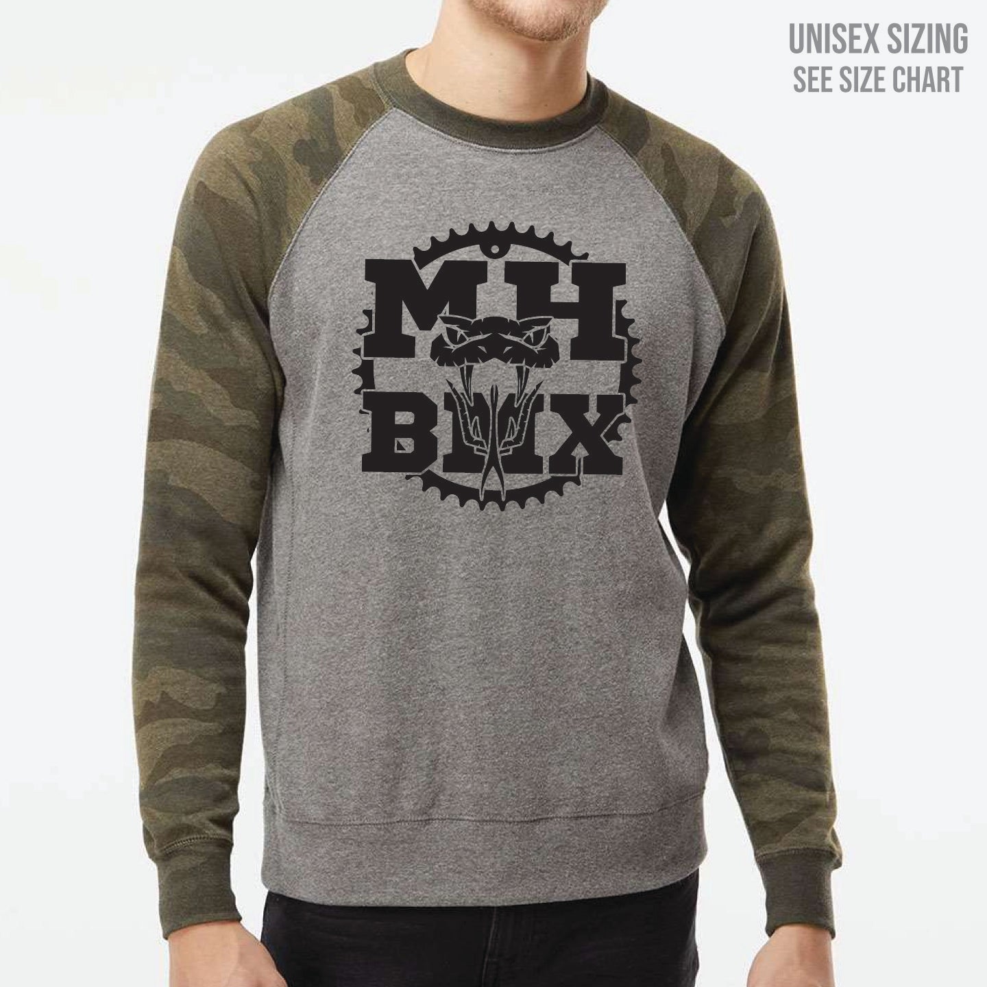 MH BMX Large Logo Unisex Raglan Crewneck (BMXT002-PRM30SBC)