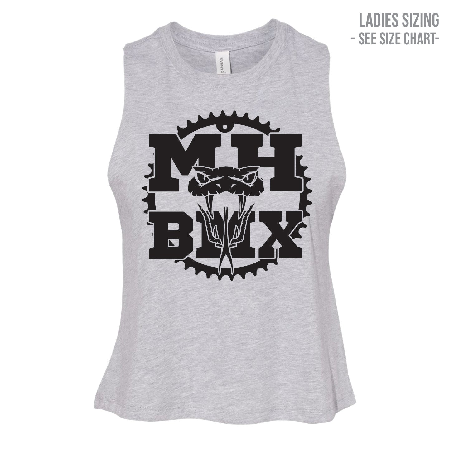 MH BMX Large Logo Ladies Cropped Racerback Tank (BMXT002-6682)