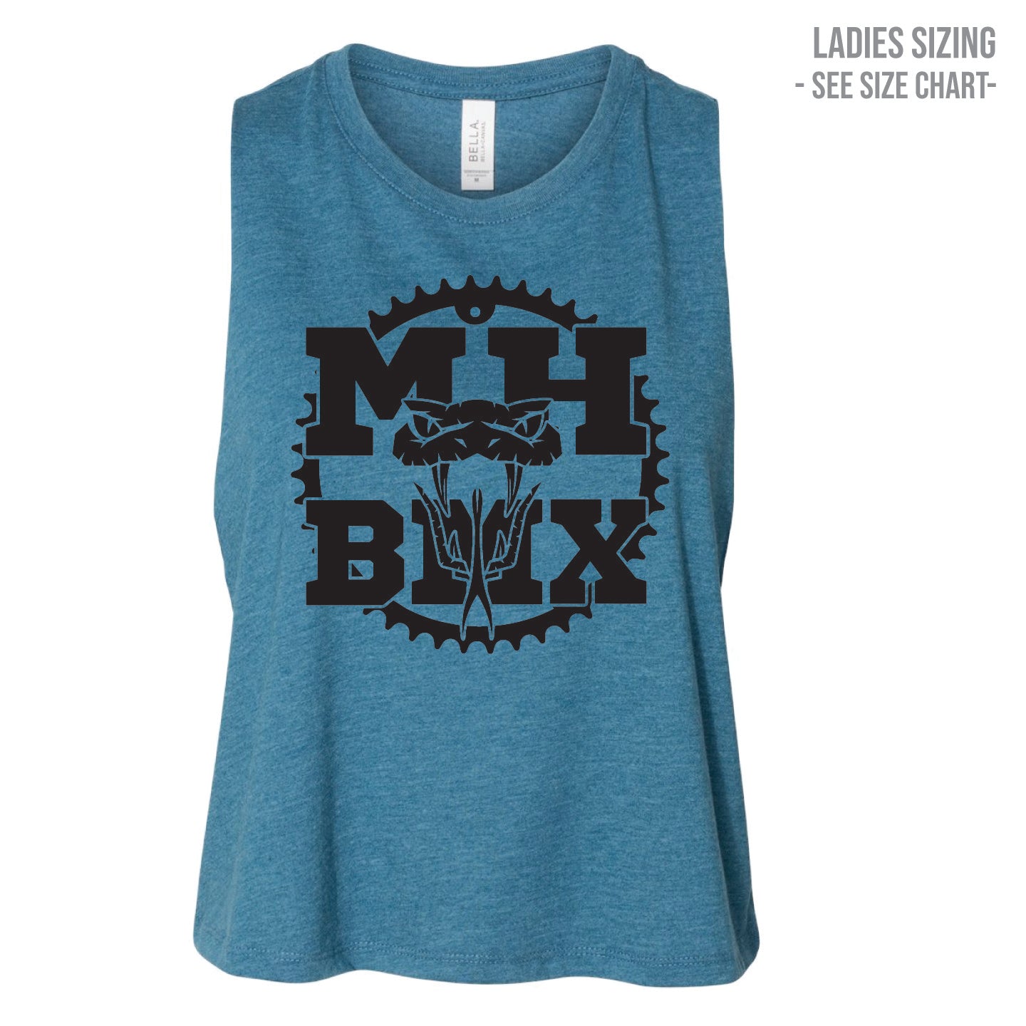 MH BMX Large Logo Ladies Cropped Racerback Tank (BMXT002-6682)