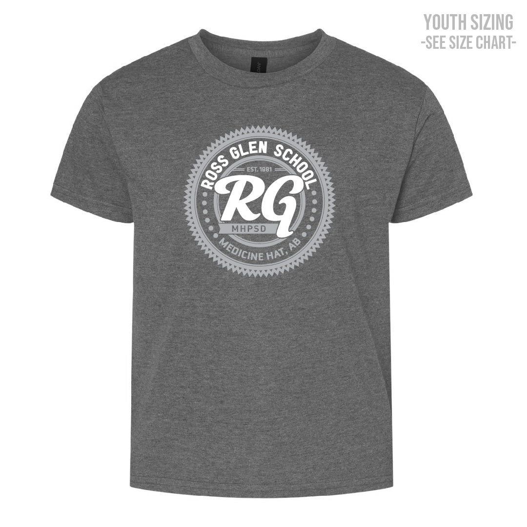 Ross Glen Grey Crest YOUTH T-Shirt (TRG0004-ATC1000Y)