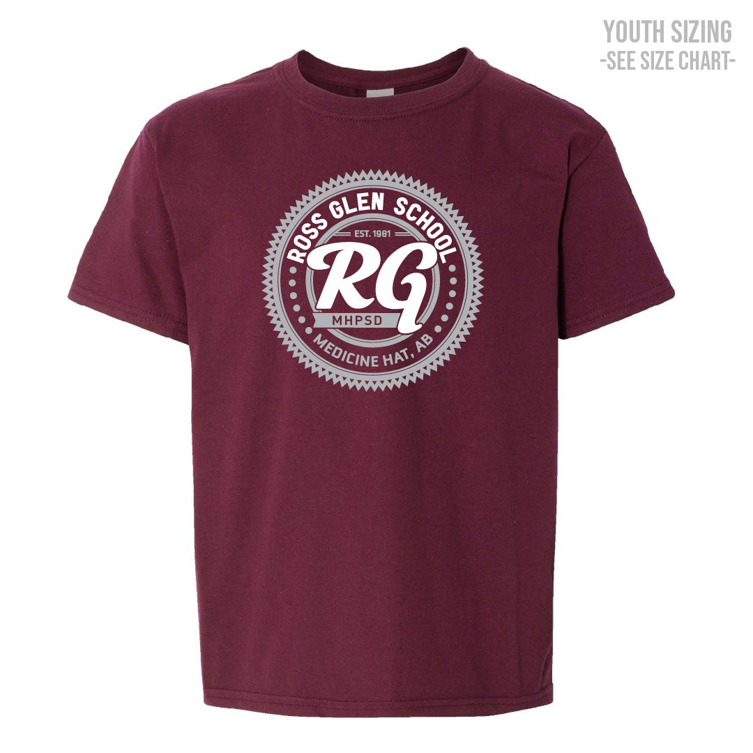 Ross Glen Grey Crest YOUTH T-Shirt (TRG0004-ATC1000Y)
