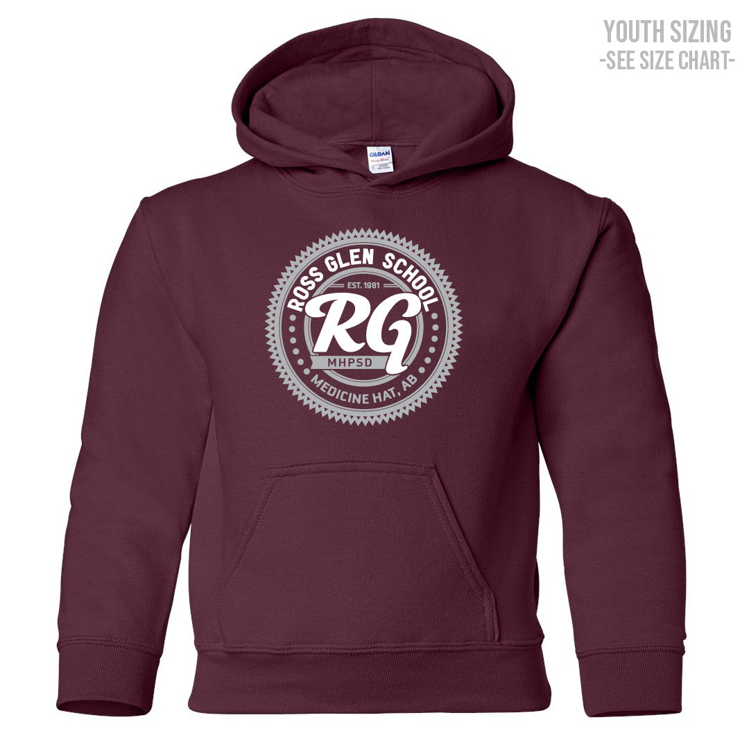 Ross Glen Grey Crest YOUTH Pullover Hoodie (TRG0004-Y2500)