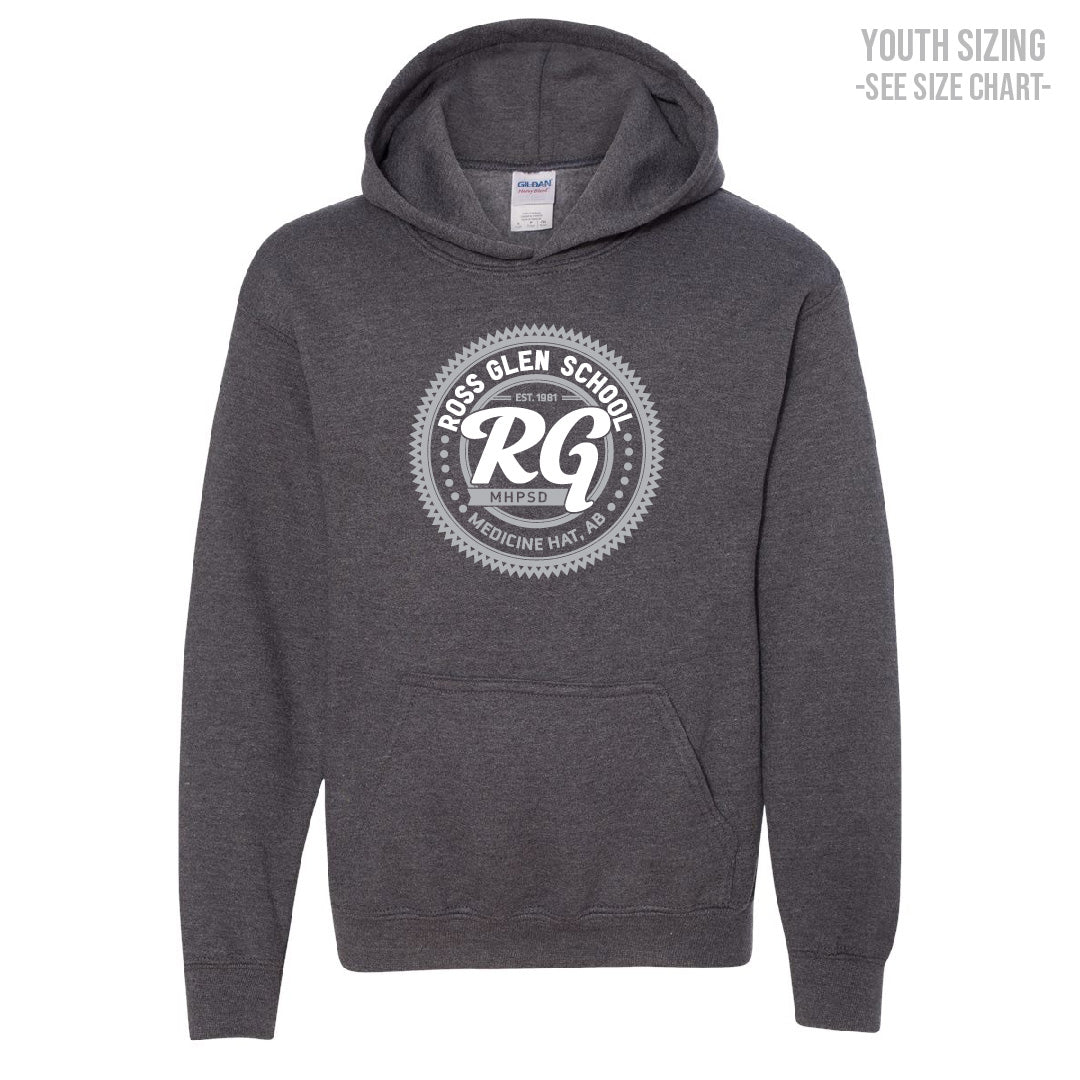 Ross Glen Grey Crest YOUTH Pullover Hoodie (TRG0004-Y2500)