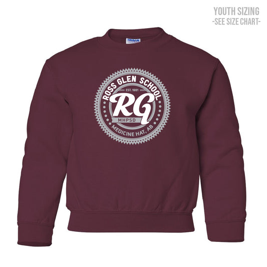 Ross Glen Grey Crest YOUTH Crewneck Sweatshirt (TRG0004-18000B)