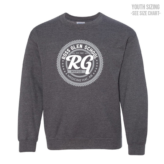 Ross Glen Grey Crest YOUTH Crewneck Sweatshirt (TRG0004-18000B)