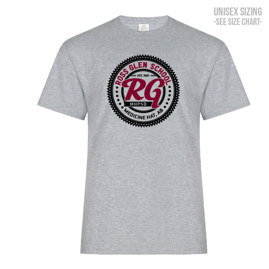 Ross Glen Maroon Crest Unisex T-Shirt (TRG0005-ATC2000)
