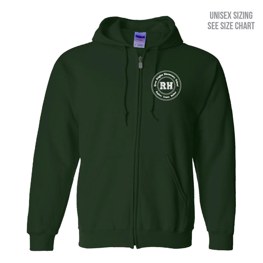 River Heights Left Chest Crest Unisex Zip Hoodie (RHEST002-18600)