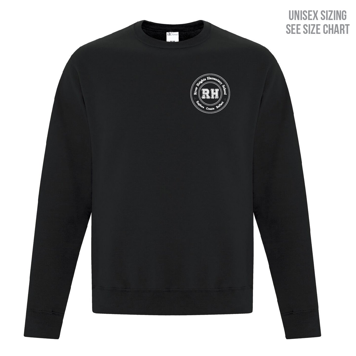 River Heights Left Chest Crest Unisex Crewneck Sweatshirt (RHEST002-18000)