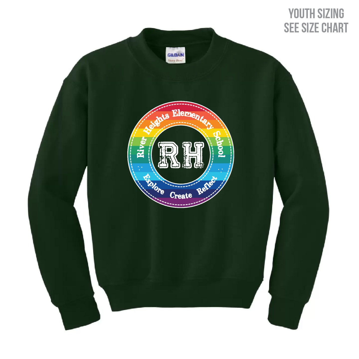 River Heights Pride Crest YOUTH Sweatshirt (RHEST004-18000B)