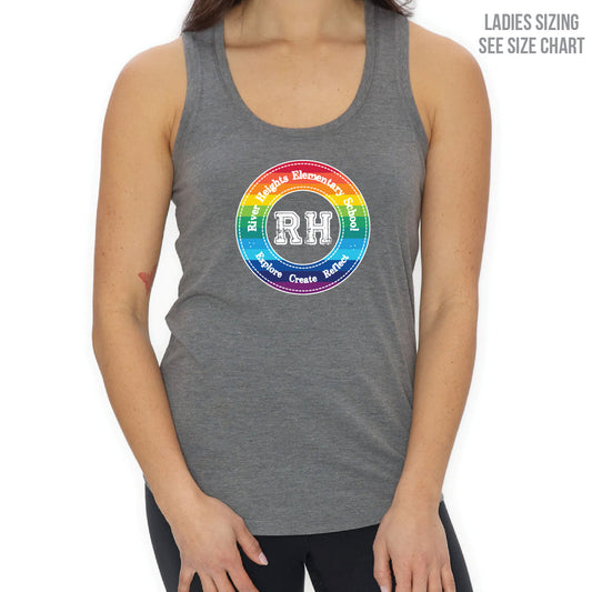 River Heights Pride Crest Ladies Racerback Tank (RHEST005-KOI8055L)