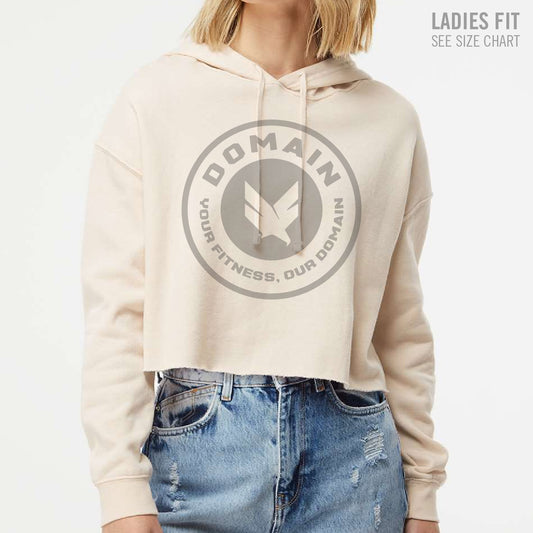 Domain Crossfit Circle Crest Ladies Cropped Hoodie (DCS002-AFX64CRP)