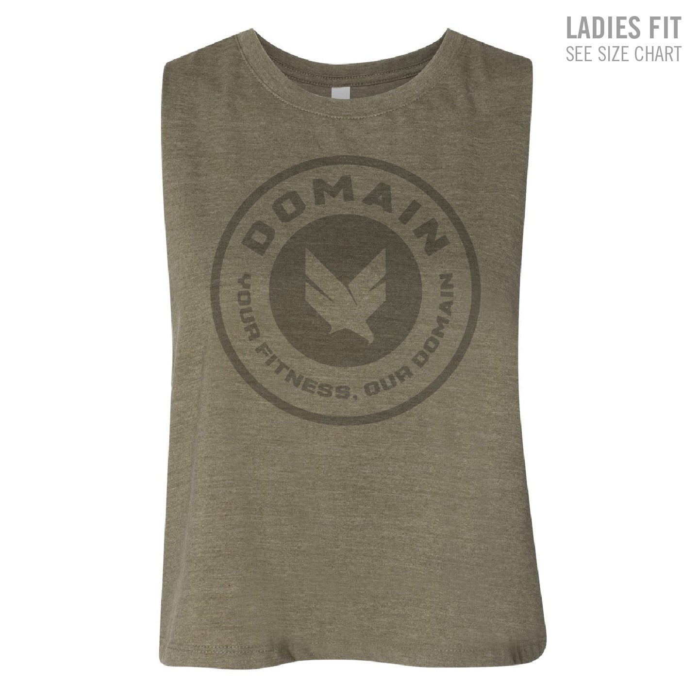 Domain Crossfit Circle Crest Ladies Cropped Racerback Tank (DCS002-6682)