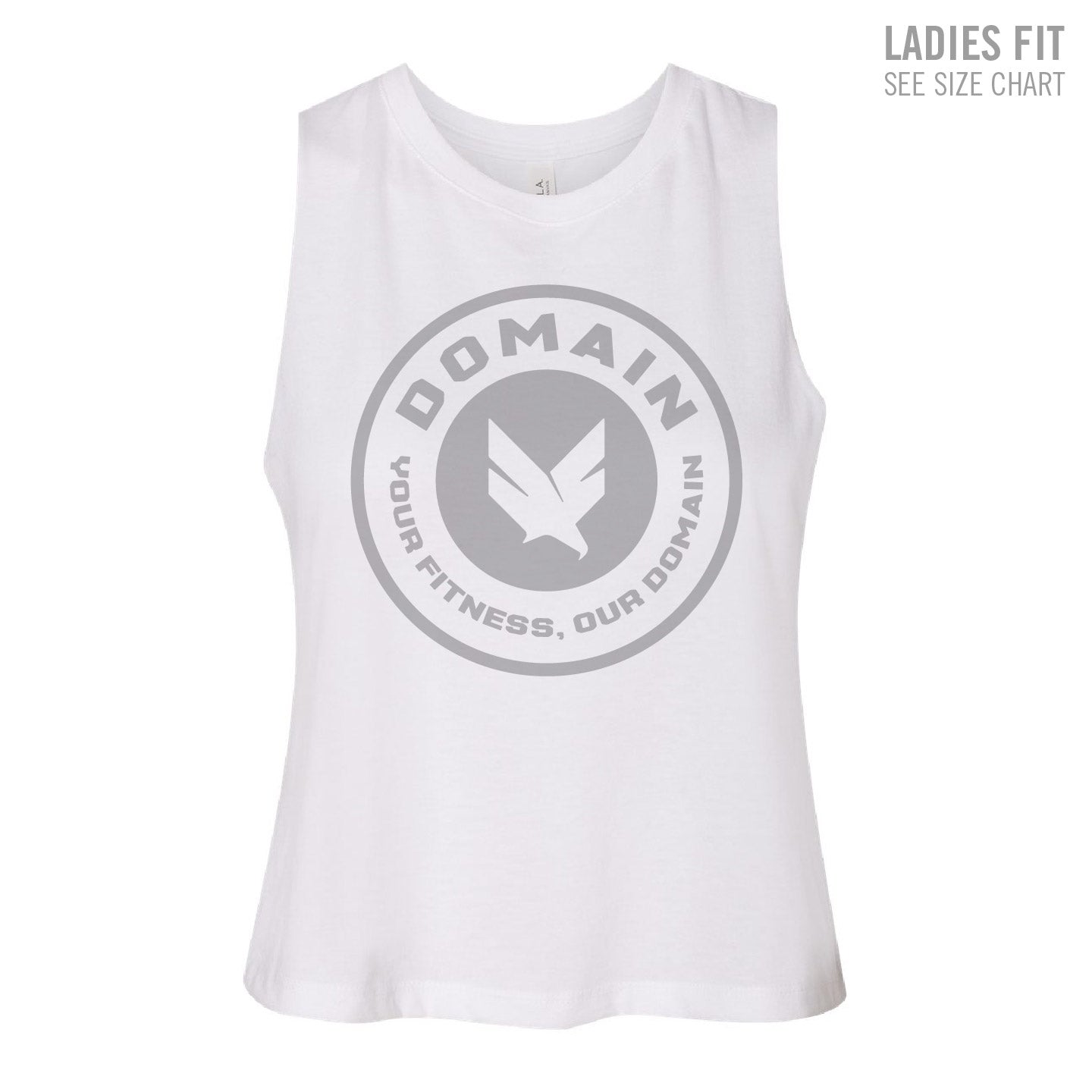 Domain Crossfit Circle Crest Ladies Cropped Racerback Tank (DCS002-6682)