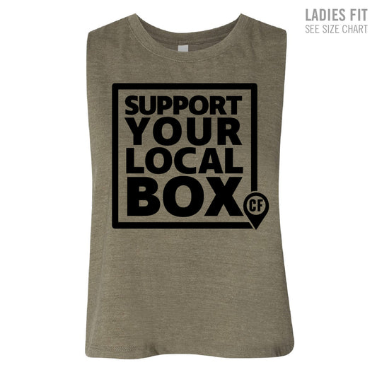 Domain Crossfit Support Local Ladies Cropped Racerback Tank (DCT006-6682)