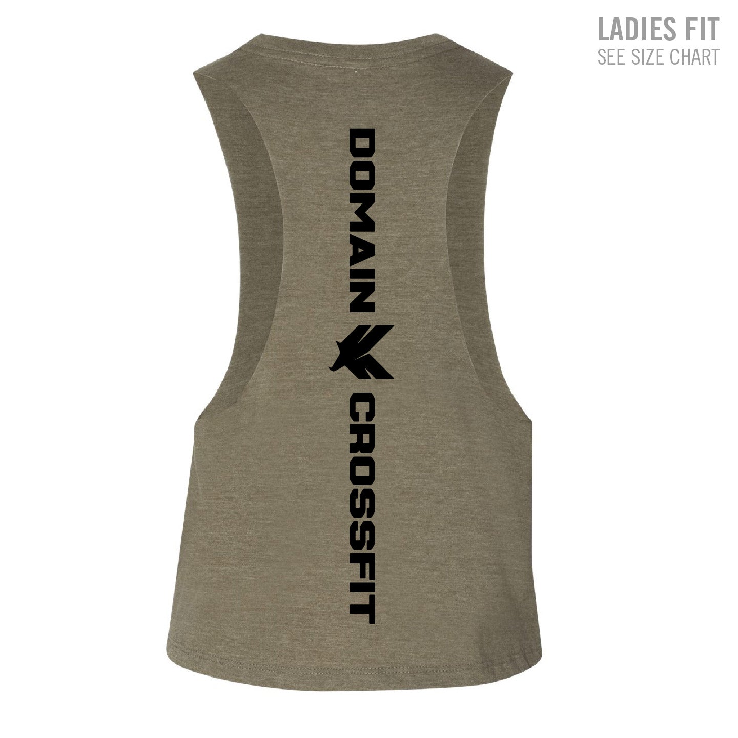 Domain Crossfit Small Badge Ladies Cropped Racerback Tank (DCT003/005-6682)