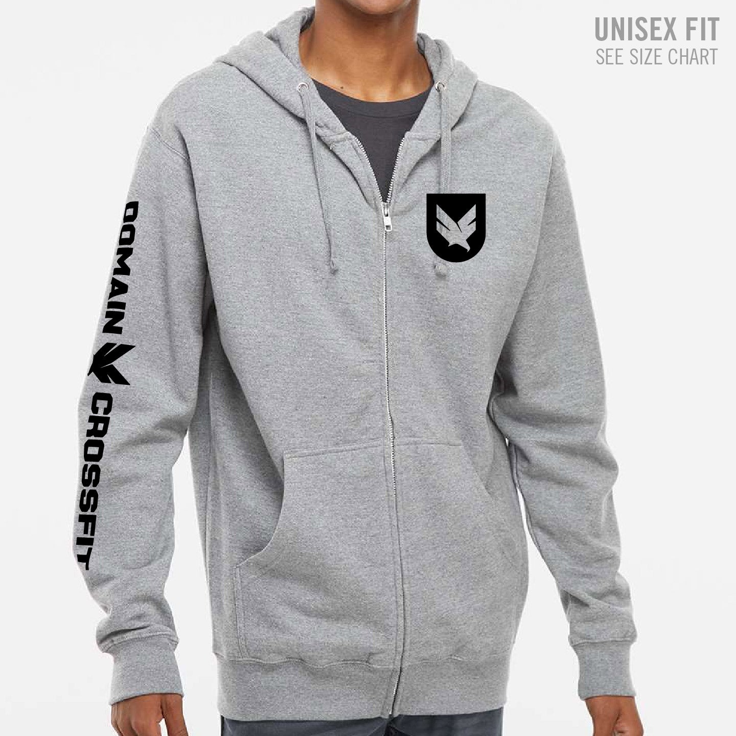 Domain Crossfit Small Badge Unisex Zip Hoodie (DCT003/005-SS4500Z)