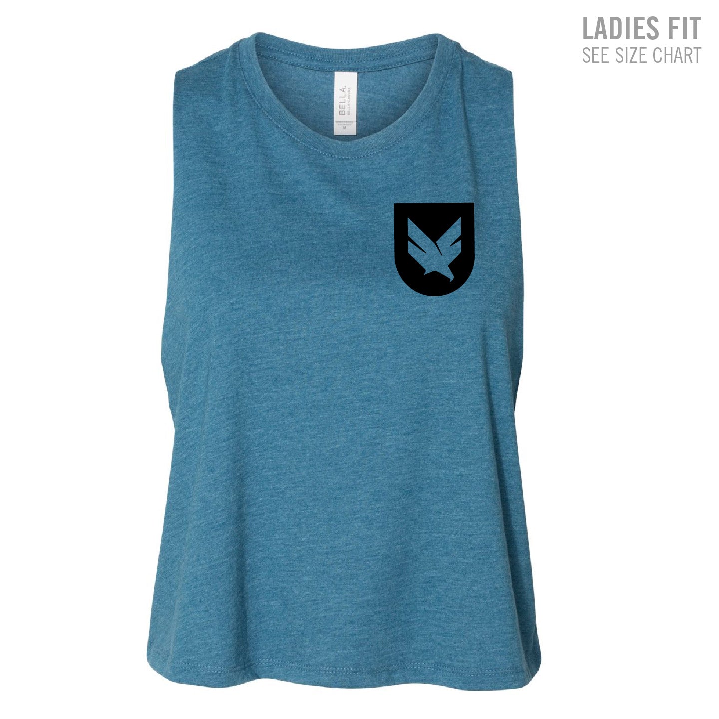 Domain Crossfit Small Badge Ladies Cropped Racerback Tank (DCT003/005-6682)