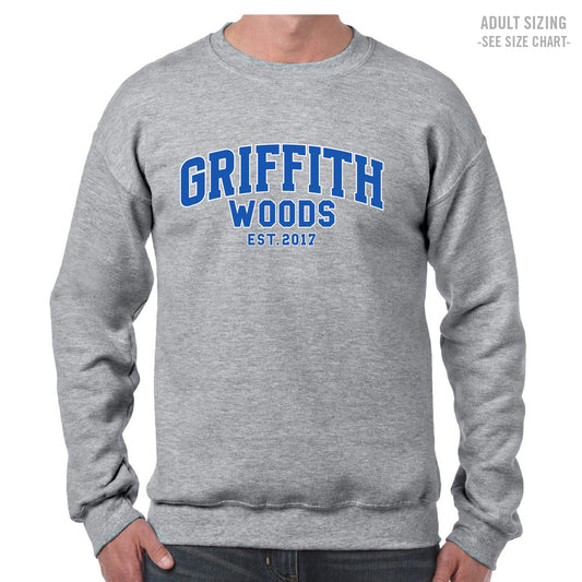 Griffith Woods Collegiate ADULT Crewneck Sweatshirt (GW24005-18000)