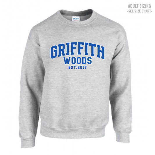 Griffith Woods Collegiate ADULT Crewneck Sweatshirt (GW24005-18000)