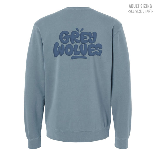 Griffith Woods Puff ADULT Pigment Dyed Crewneck Sweatshirt (GW24006/7-PRM3500)