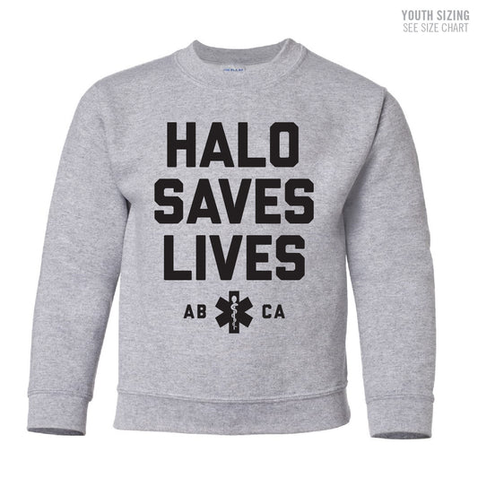 HALO Saves Lives YOUTH Crewneck Sweatshirt (HALOT007-18000B)