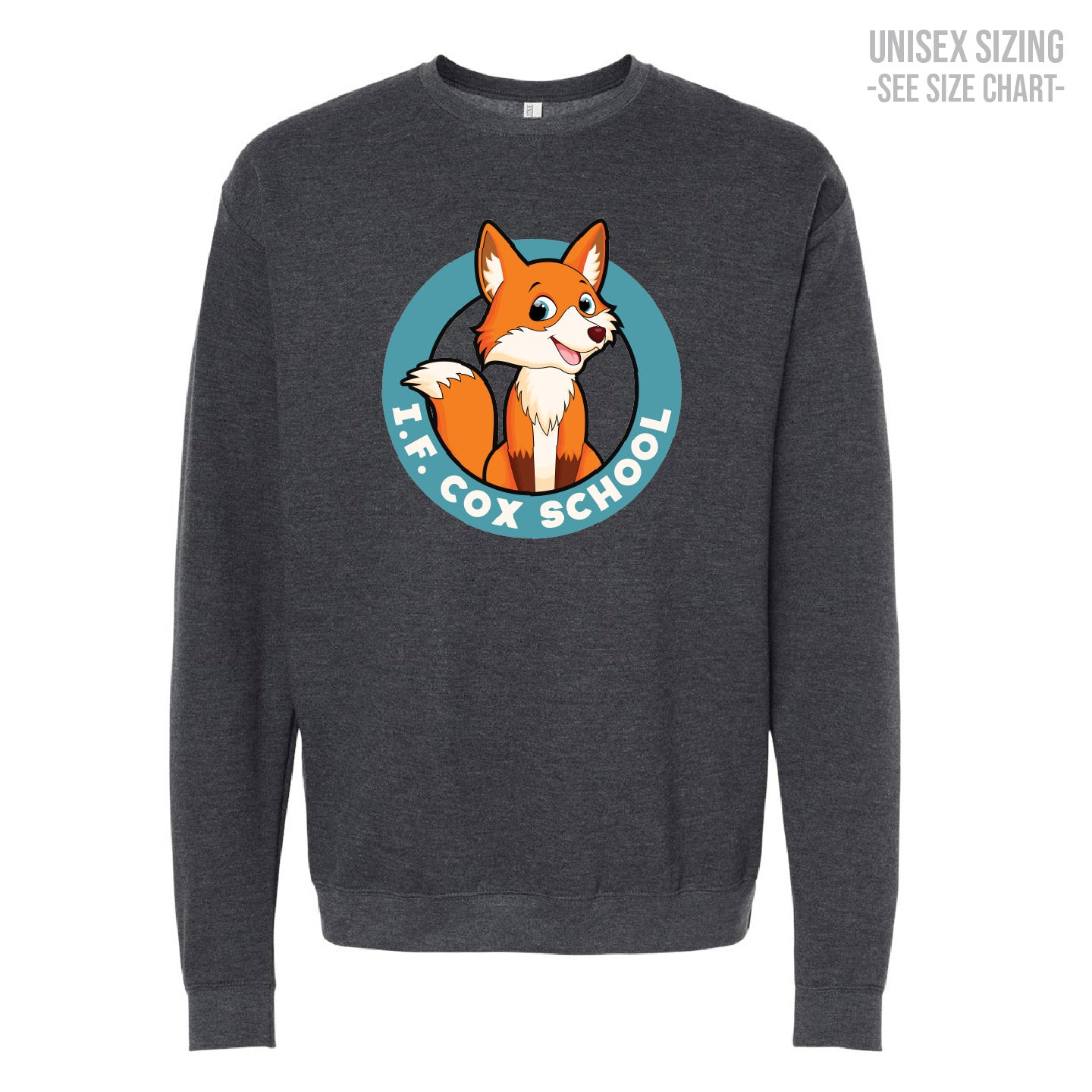 I.F. Cox School Fox Crest ADULT Crewneck Sweatshirt (IFCT001-3340)