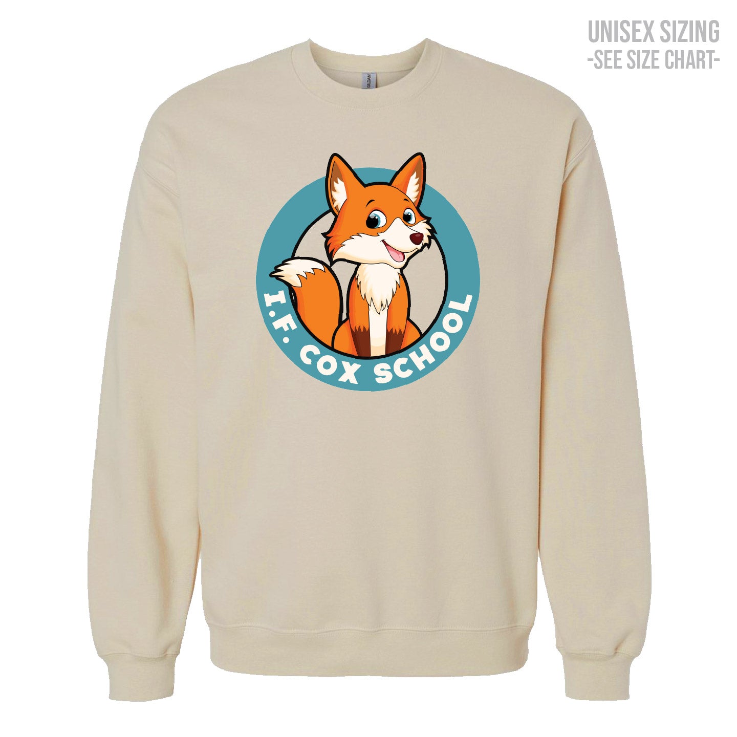 I.F. Cox School Fox Crest ADULT Crewneck Sweatshirt (IFCT001-3340)