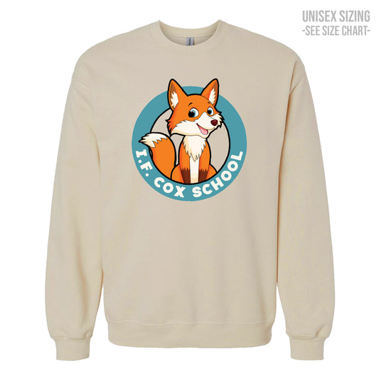 I.F. Cox School Fox Crest ADULT Crewneck Sweatshirt (IFCT001-3340)