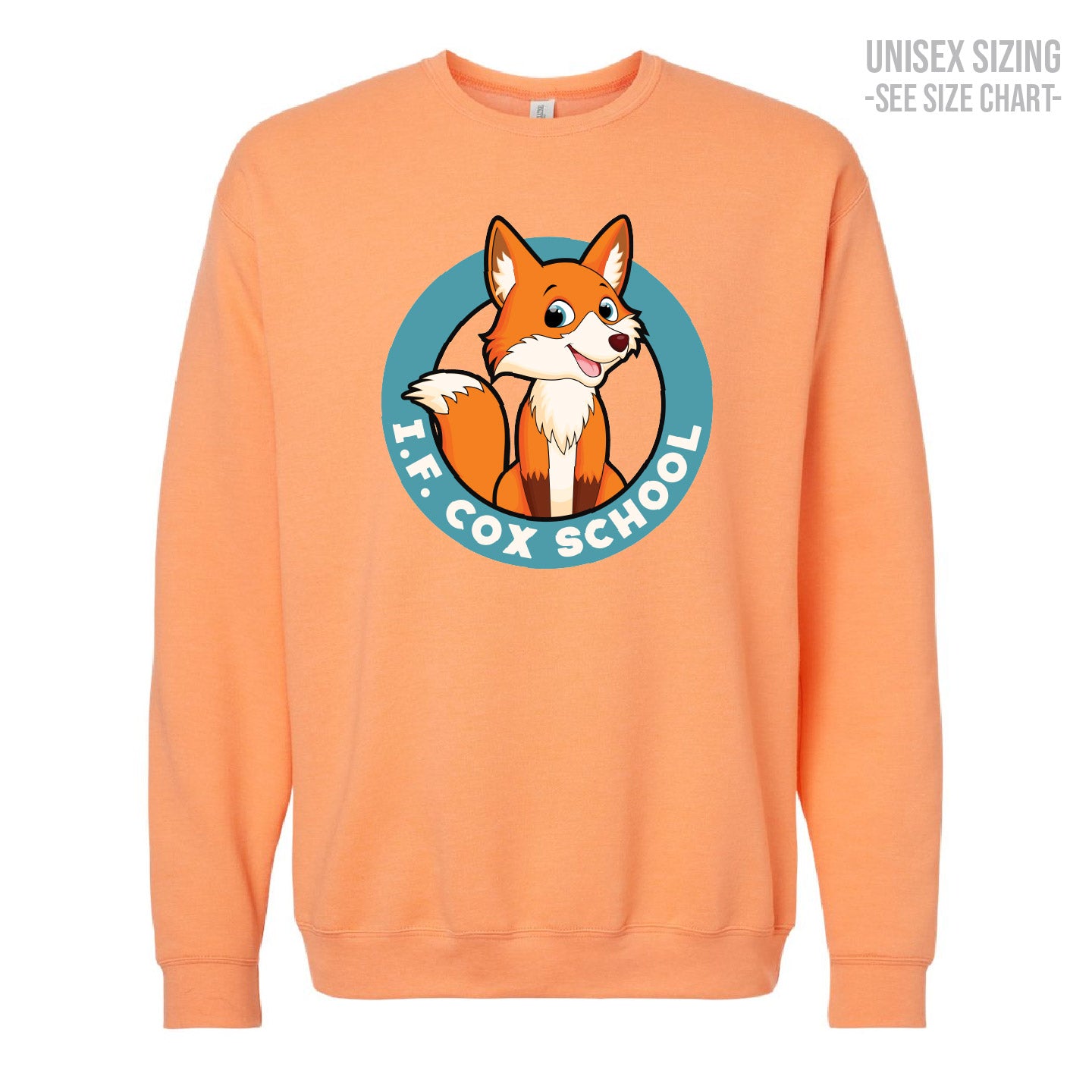 I.F. Cox School Fox Crest ADULT Crewneck Sweatshirt (IFCT001-3340)