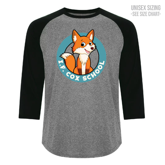 I.F. Cox School Fox Crest ADULT Performance Raglan Tee (IFCT001-S3526)