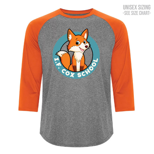 I.F. Cox School Fox Crest ADULT Performance Raglan Tee (IFCT001-S3526)