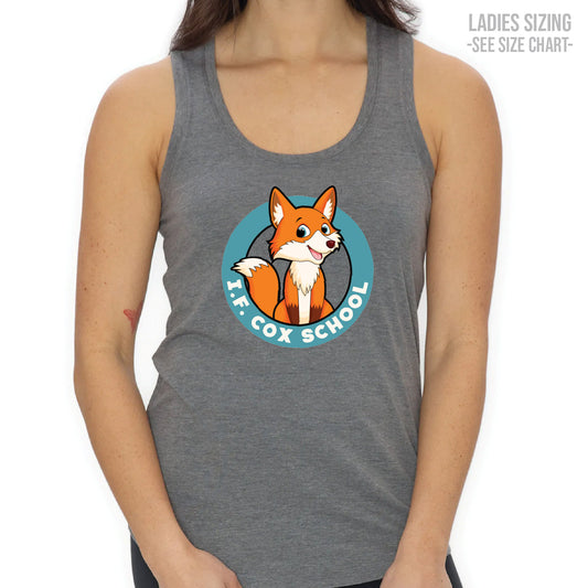 I.F. Cox School Fox Crest LADIES Racerback Tank (IFCT002-KOI8055L)