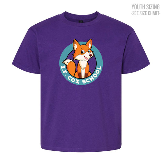 I.F. Cox School Fox Crest YOUTH T-Shirt (IFCT002-64000B)