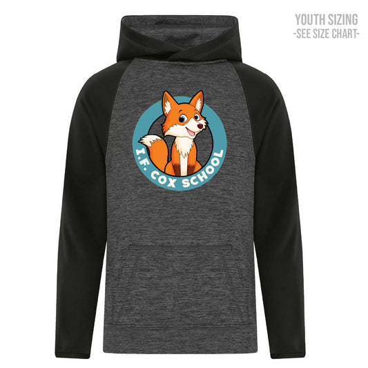 I.F. Cox School Fox Crest YOUTH Performance Hoodie  (IFCT002-Y2047)