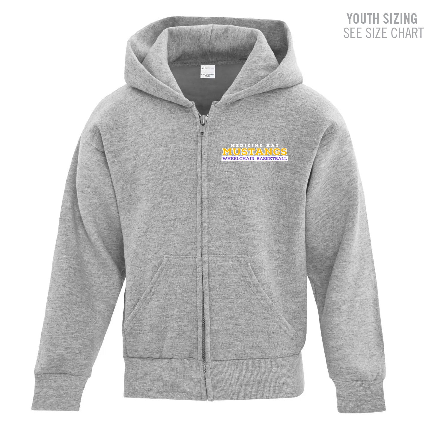 MHASR Mustangs YOUTH Zip Up Hoodie (MHASRT010/11-Y2600)