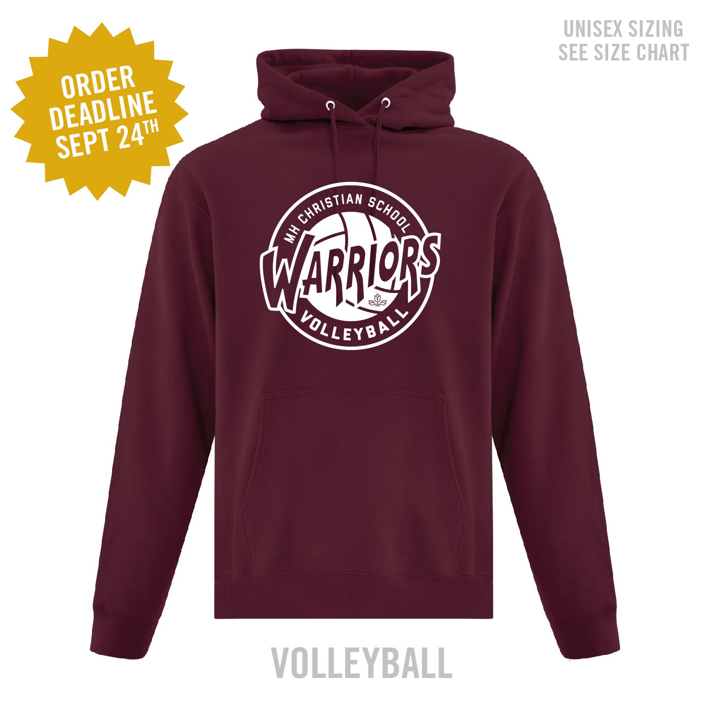 MHCS Volleyball Unisex Pullover Hoodie (MHCST007-F2500)