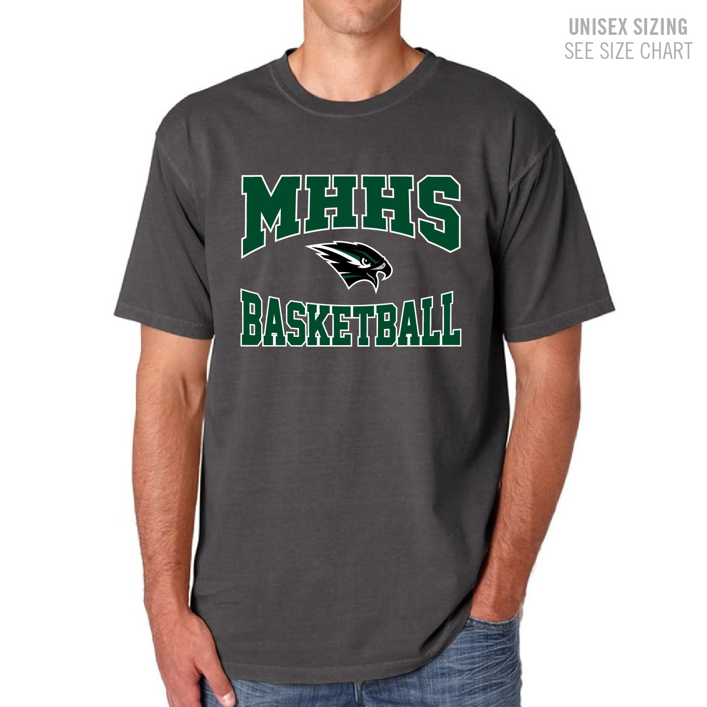 MHHS Basketball UNISEX Retro Pigment Dyed T-Shirt (MHBB25T001-1717)