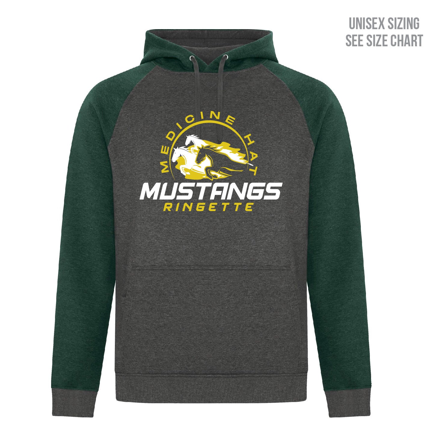 MHRA Mustangs ADULT Premium Unisex Raglan Hoodie (MHRAT002-F2044)