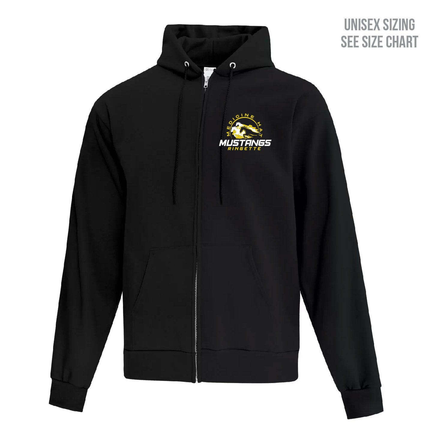 MHRA Mustangs ADULT Zip-Up Hoodie (MHRAT010-F2600)