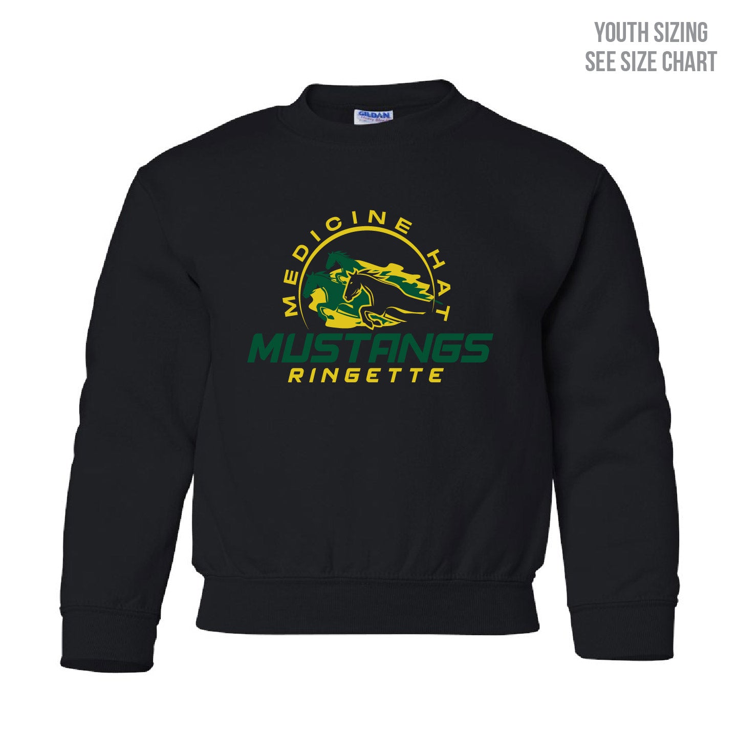 MHRA Mustangs YOUTH Crewneck Sweatshirt (MHRAT003-18000B)