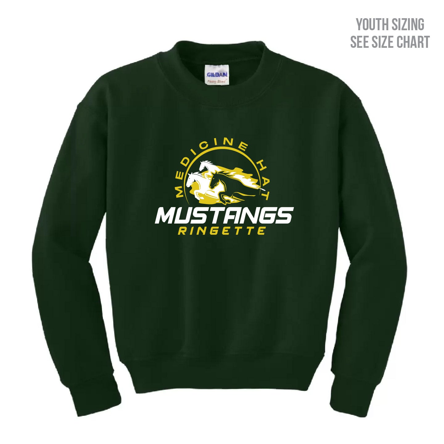 MHRA Mustangs YOUTH Crewneck Sweatshirt (MHRAT004-18000B)