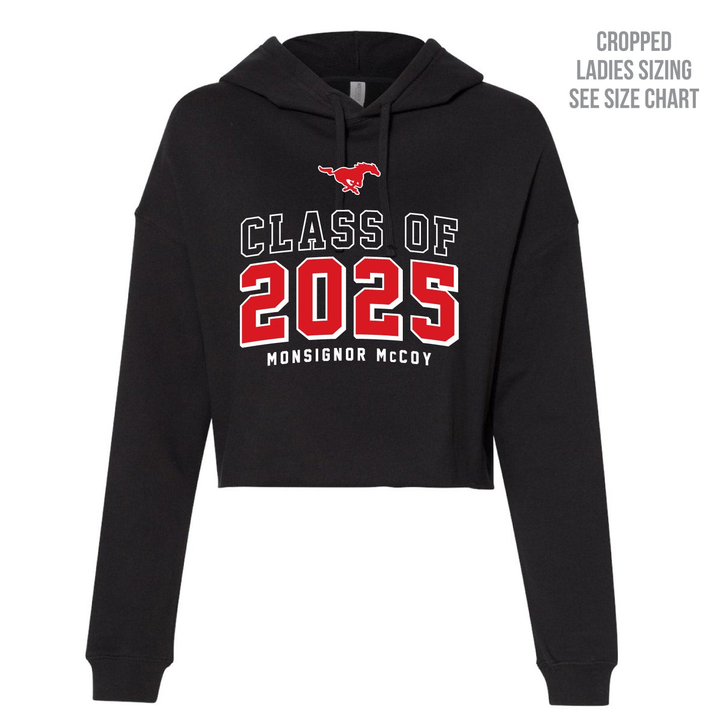 McCoy Grad 2025 Ladies Cropped Premium Hoodie (MCG25T001-AFX64CRP)