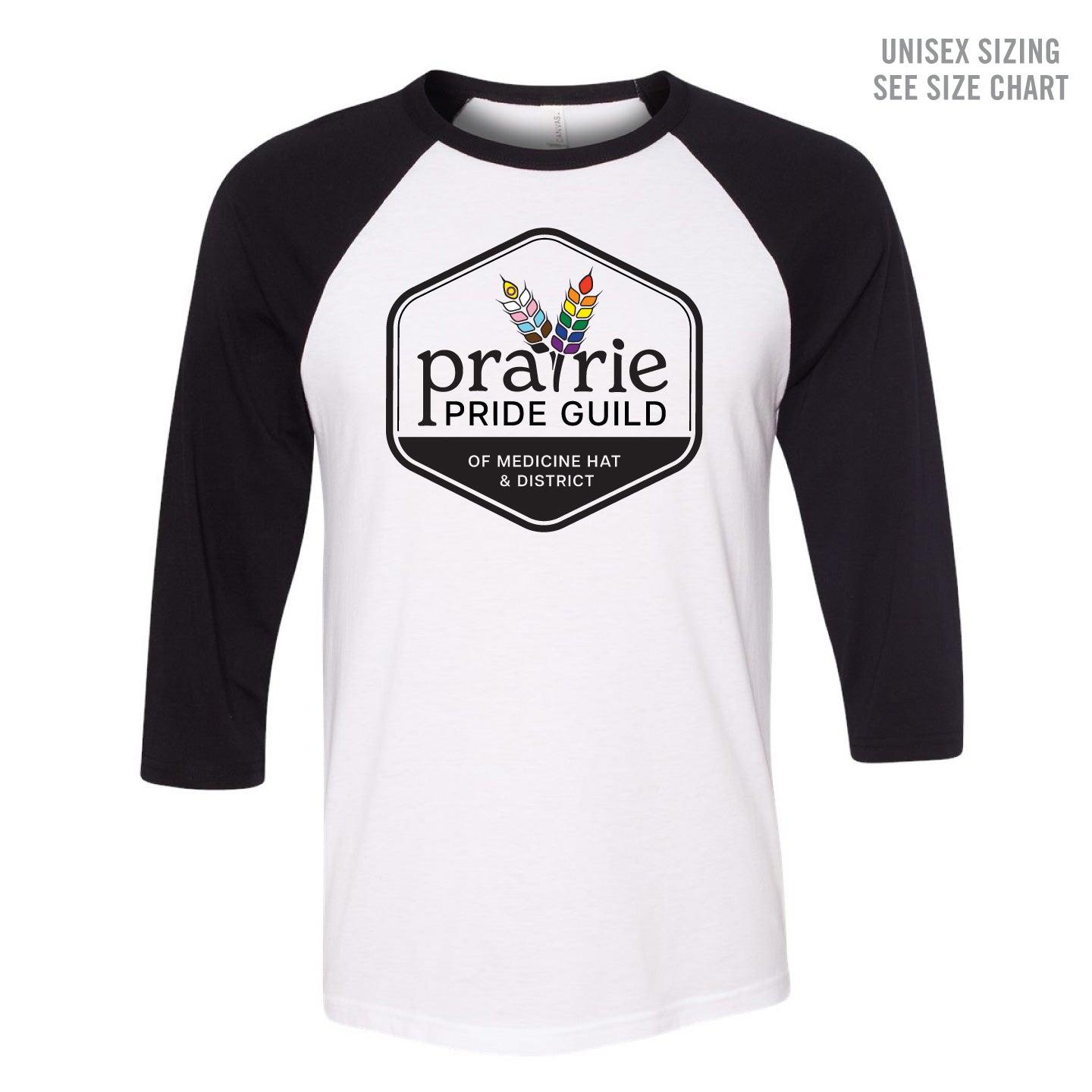 Prairie Pride Guild Light Logo Unisex Baseball Tee (PPGT004-3200)