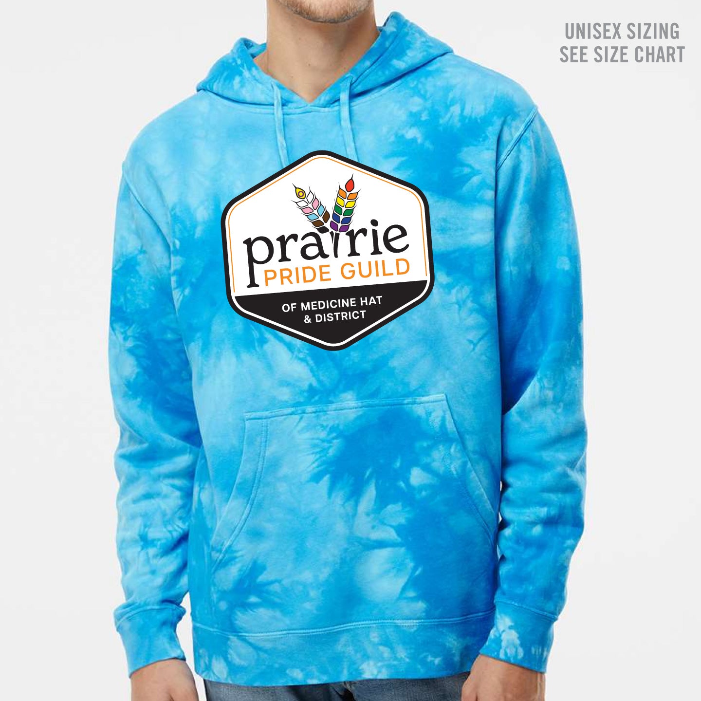 Prairie Pride Guild Full Logo Unisex Tie Dye Hoodie (PPGT005-PRM4500TD)